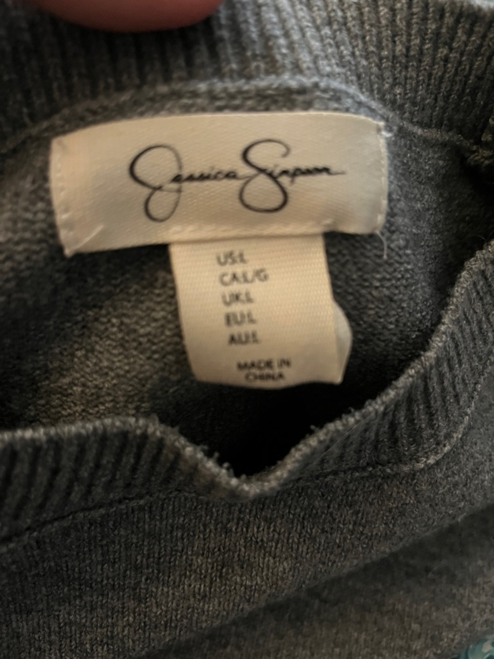 Jessica Simpson Gray Puff Sleeve Knit Top - Picture 2 of 2